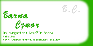 barna czmor business card